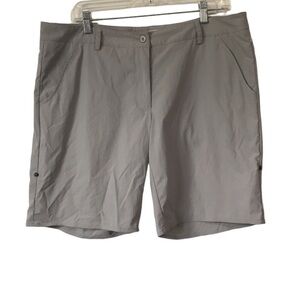 Tilley Wanderer Collection adjustable fold over hem shorts size 12 light gray
